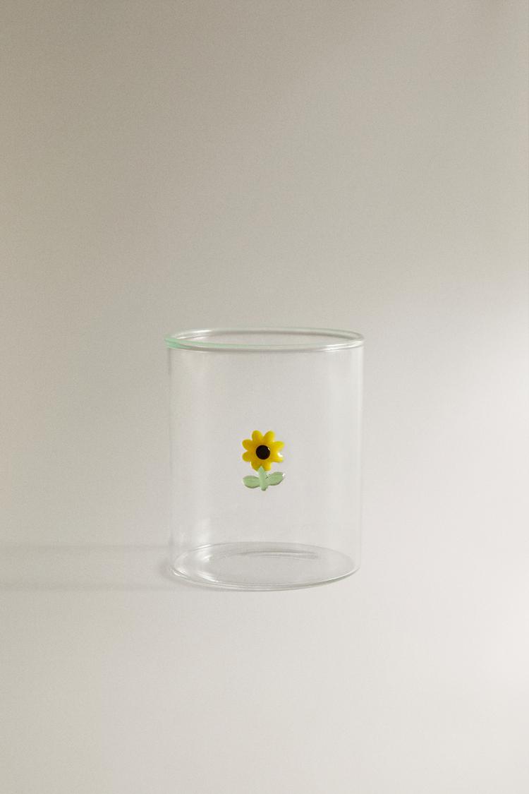 BOROSILICATE SUNFLOWER TUMBLER - Zara product image