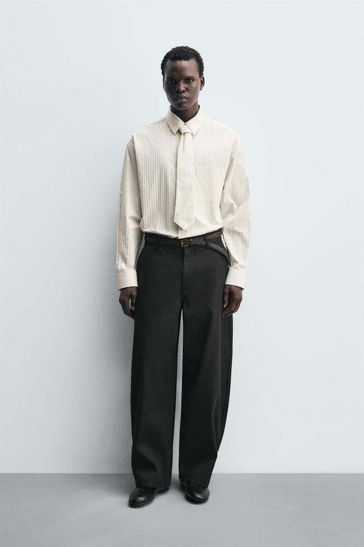 COMBINATION STRIPED TIE SHIRT - Zara product image