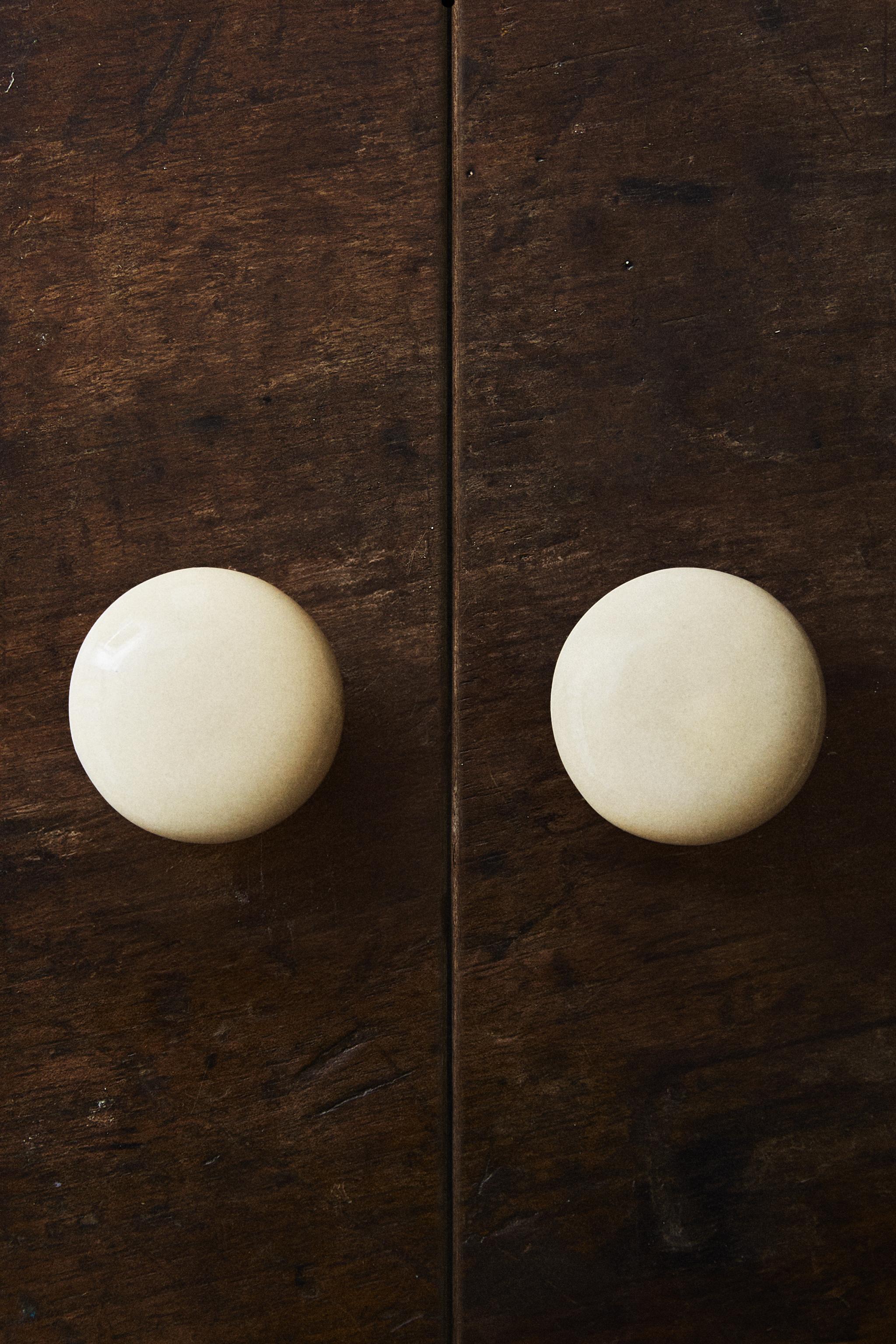 BOUTON DE MEUBLE CÉRAMIQUE IVOIRE (LOT DE 2)