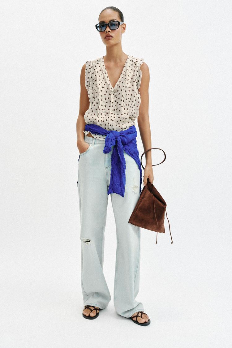 POLKA DOT PRINT BLOUSE - Zara product image