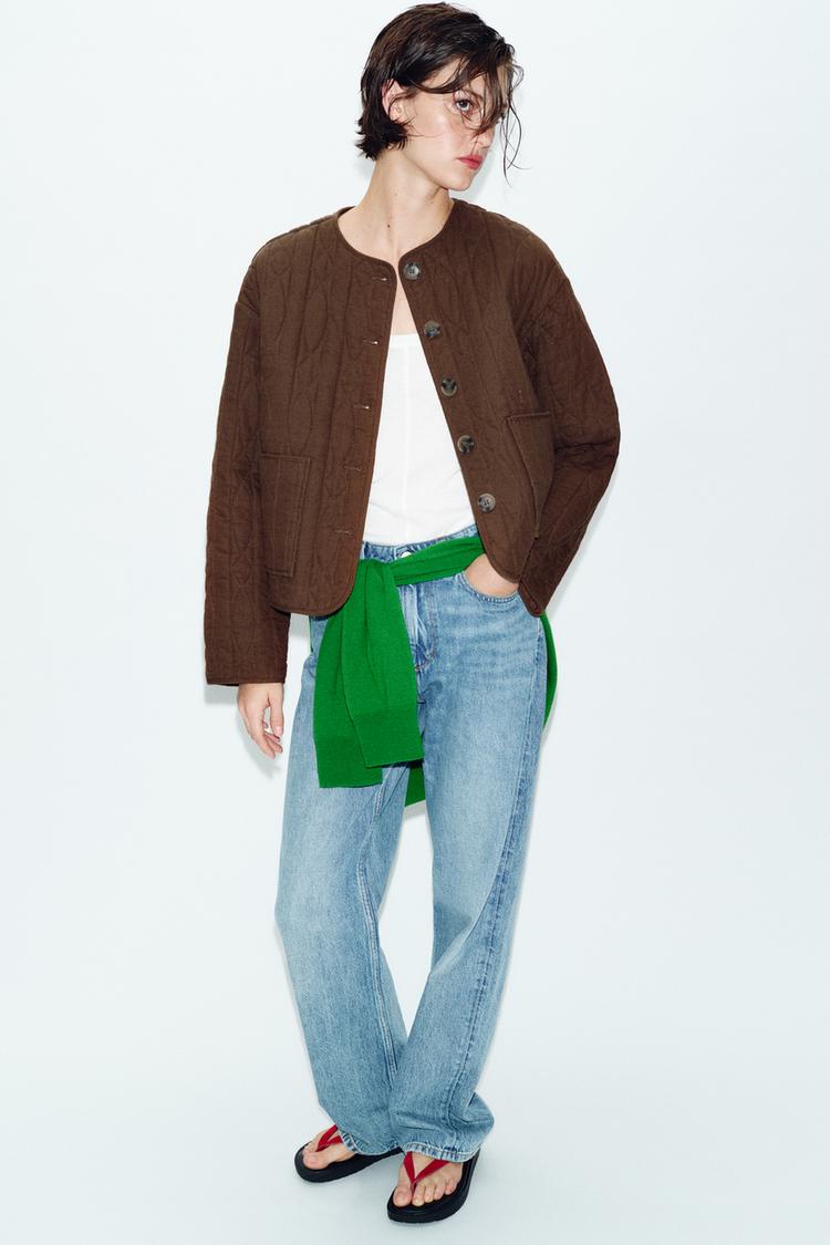 RUSTIC QUILTED LINEN JACKET - Zara product image