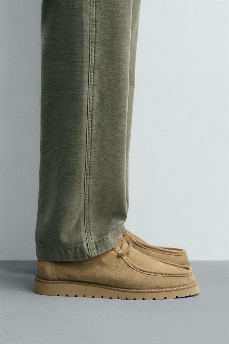 LEATHER SHOES WITH RAISED SEAM - Zara product image