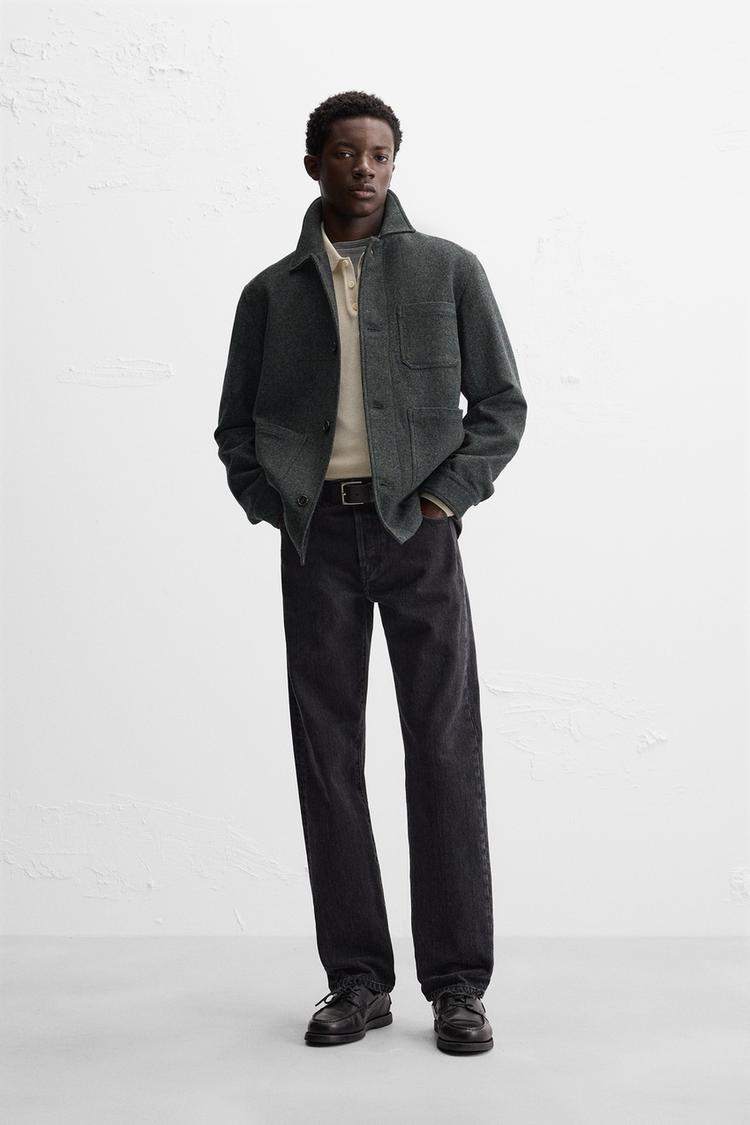 100% WOOL OVERSHIRT WITH POCKETS