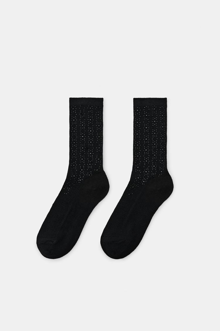 RHINESTONE RIB SOCKS
