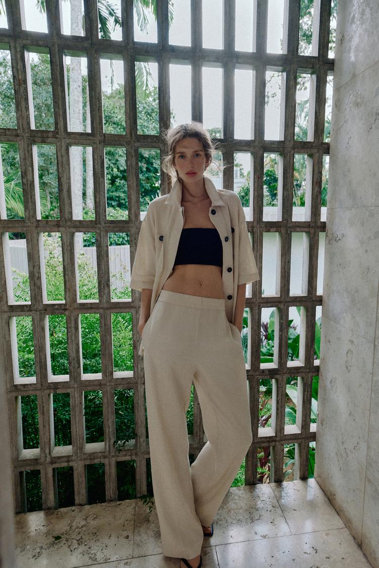 LINEN SAFARI PANTS - Zara product image