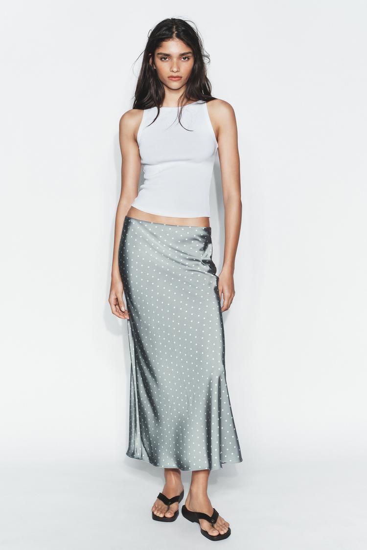 SATIN EFFECT MIDI SKIRT - Zara product image