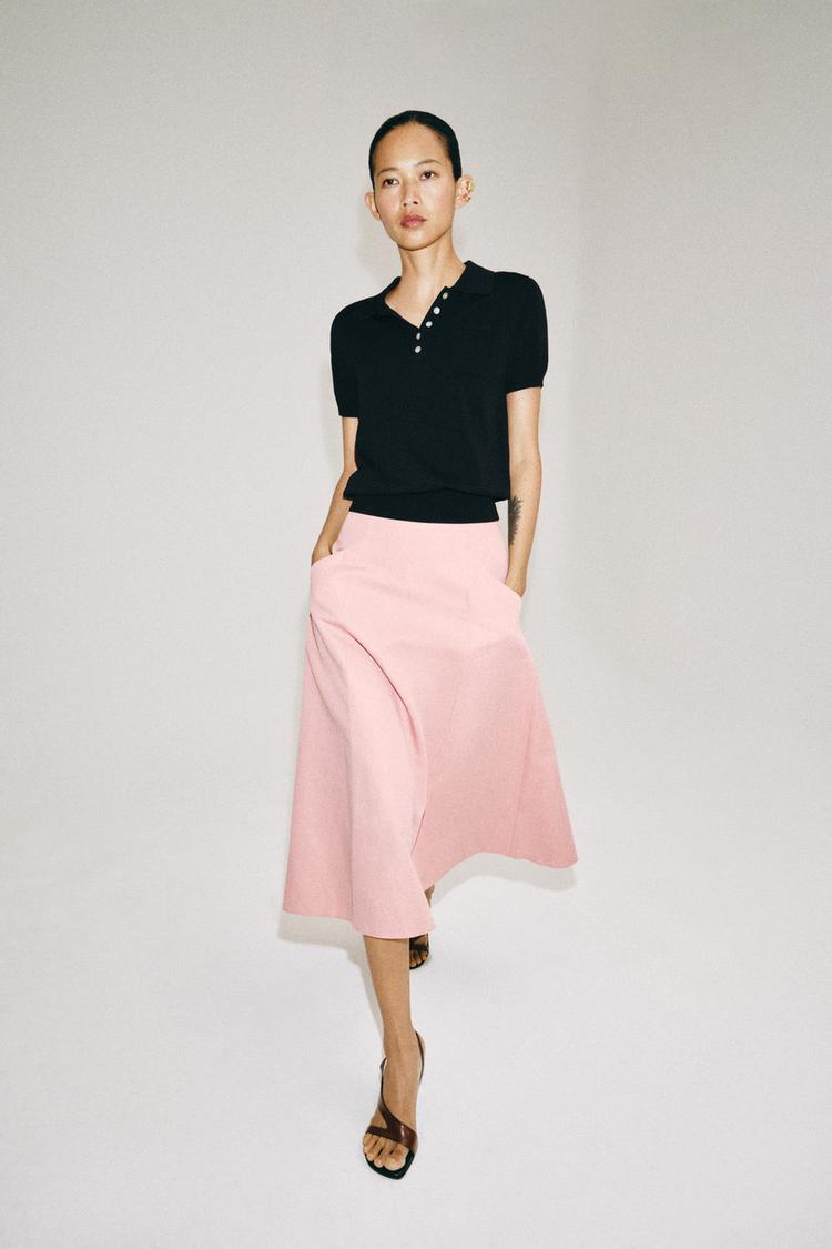 ZW COLLECTION FLOWY MIDI SKIRT - Zara product image