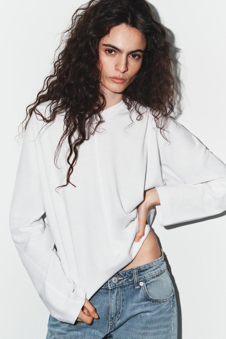 SEAM DETAIL LONG SLEEVE T-SHIRT - Zara product image