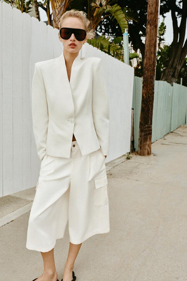 FITTED BLAZER WITH SHOULDER PADS - Zara product image