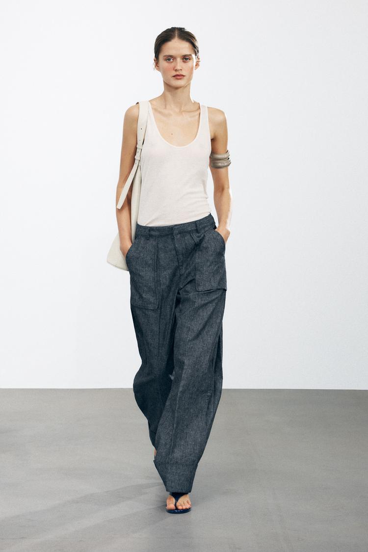 LINEN BLEND PANTS ZW COLLECTION