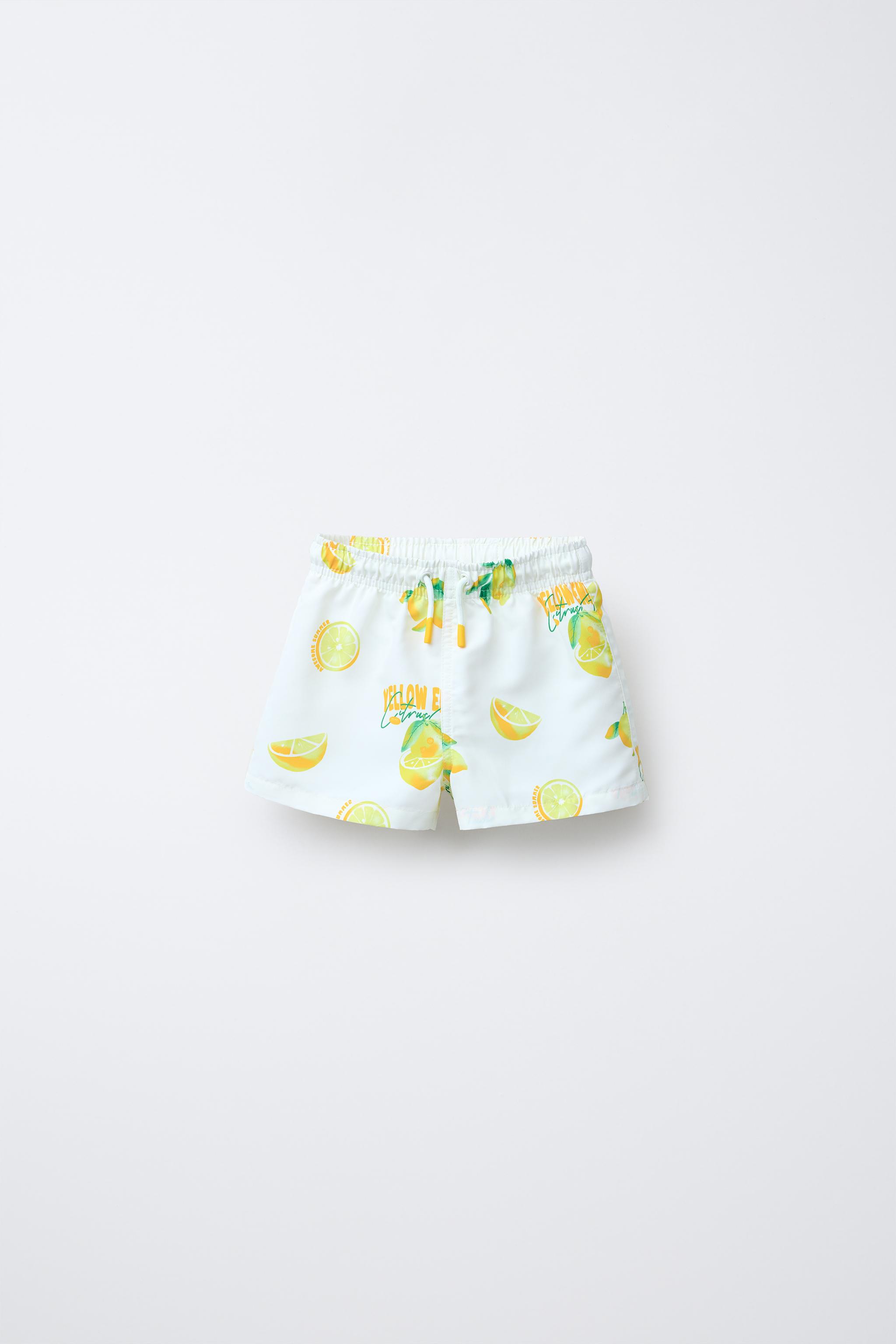 2-6 YEARS/ REGULAR LEMON PRINT SWIM SHORTS