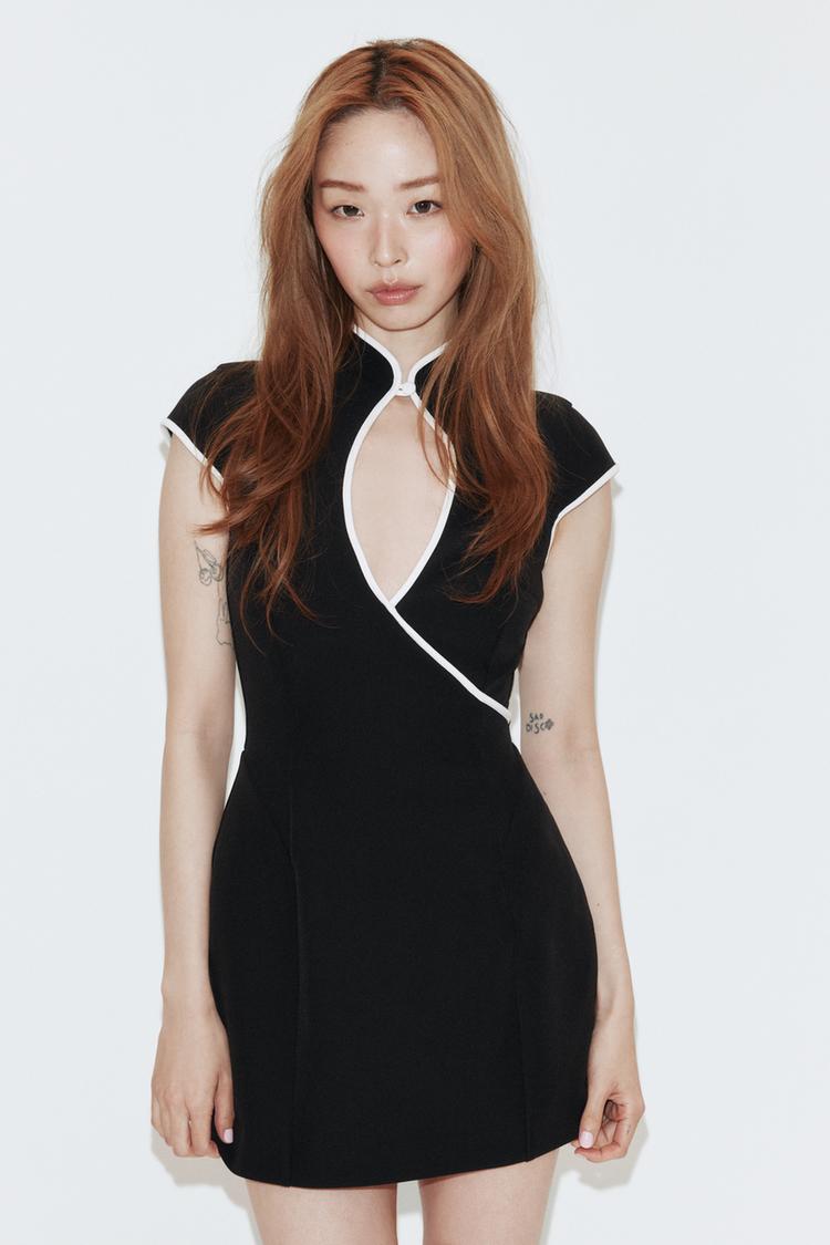 CONTRAST PIPING MINI DRESS - Zara product image