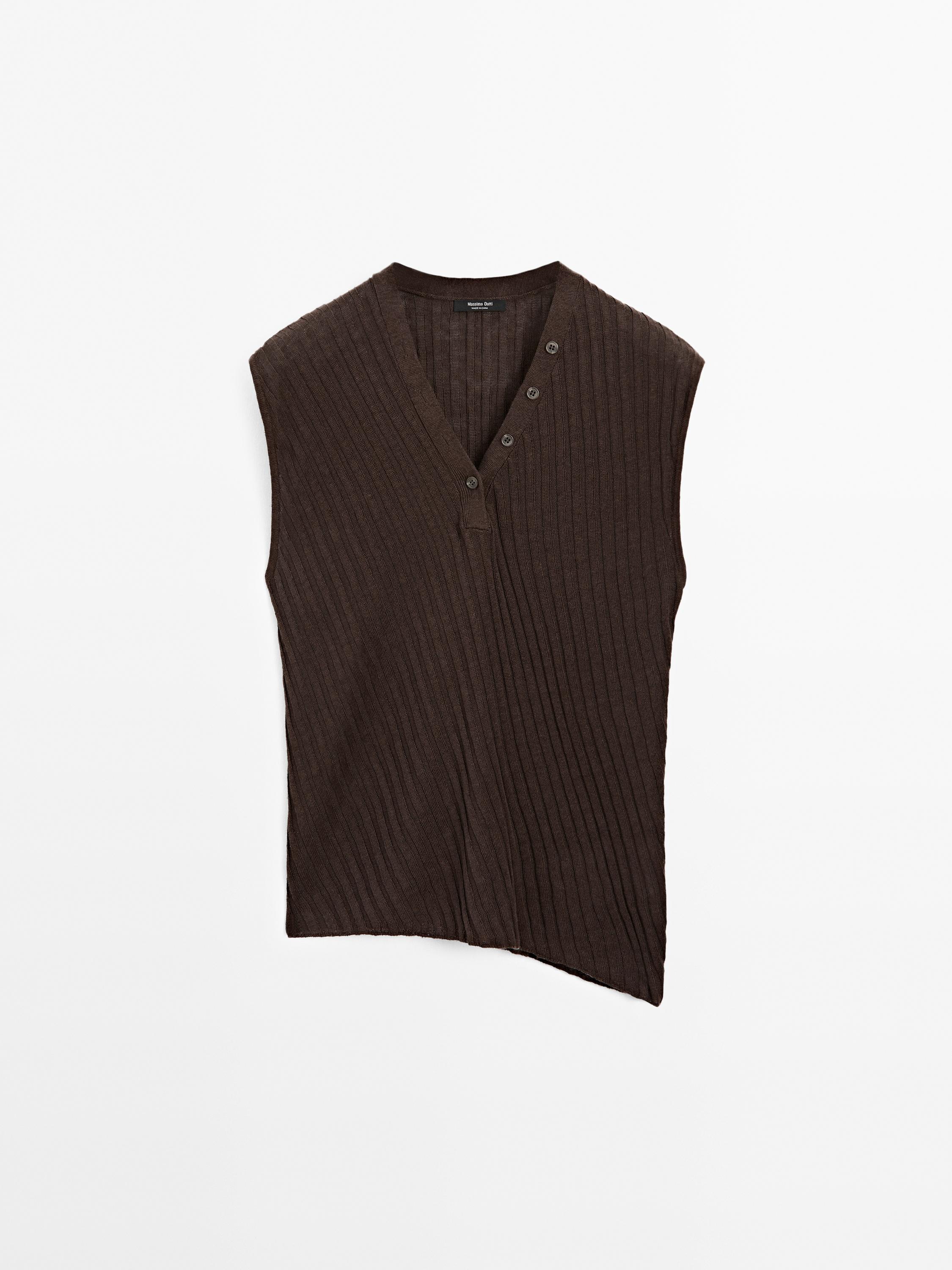 Top en maille fine 100 % lin