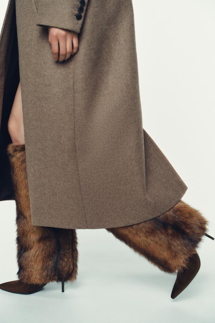 FUR EFFECT HEEL BOOTS - Zara product image