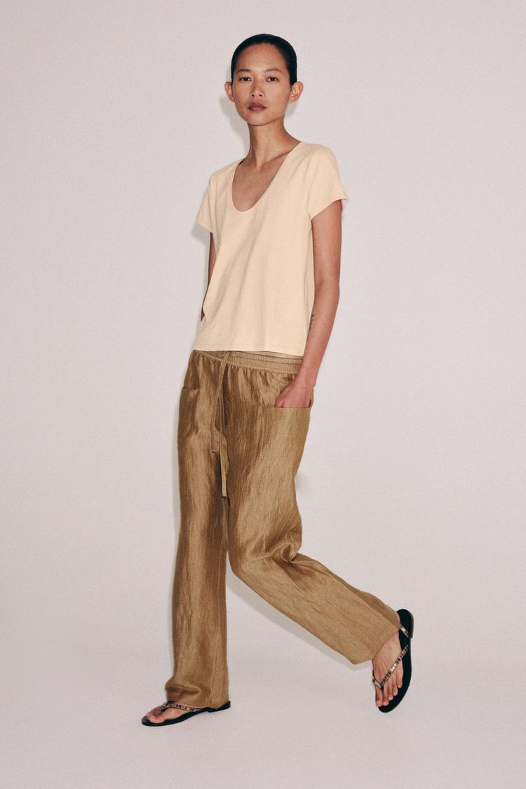 ZW COLLECTION LINEN BLEND PANTS - Zara product image