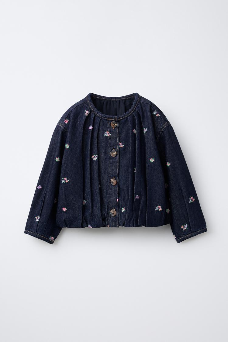 EMBROIDERED FLOWERS DENIM JACKET - Zara product image