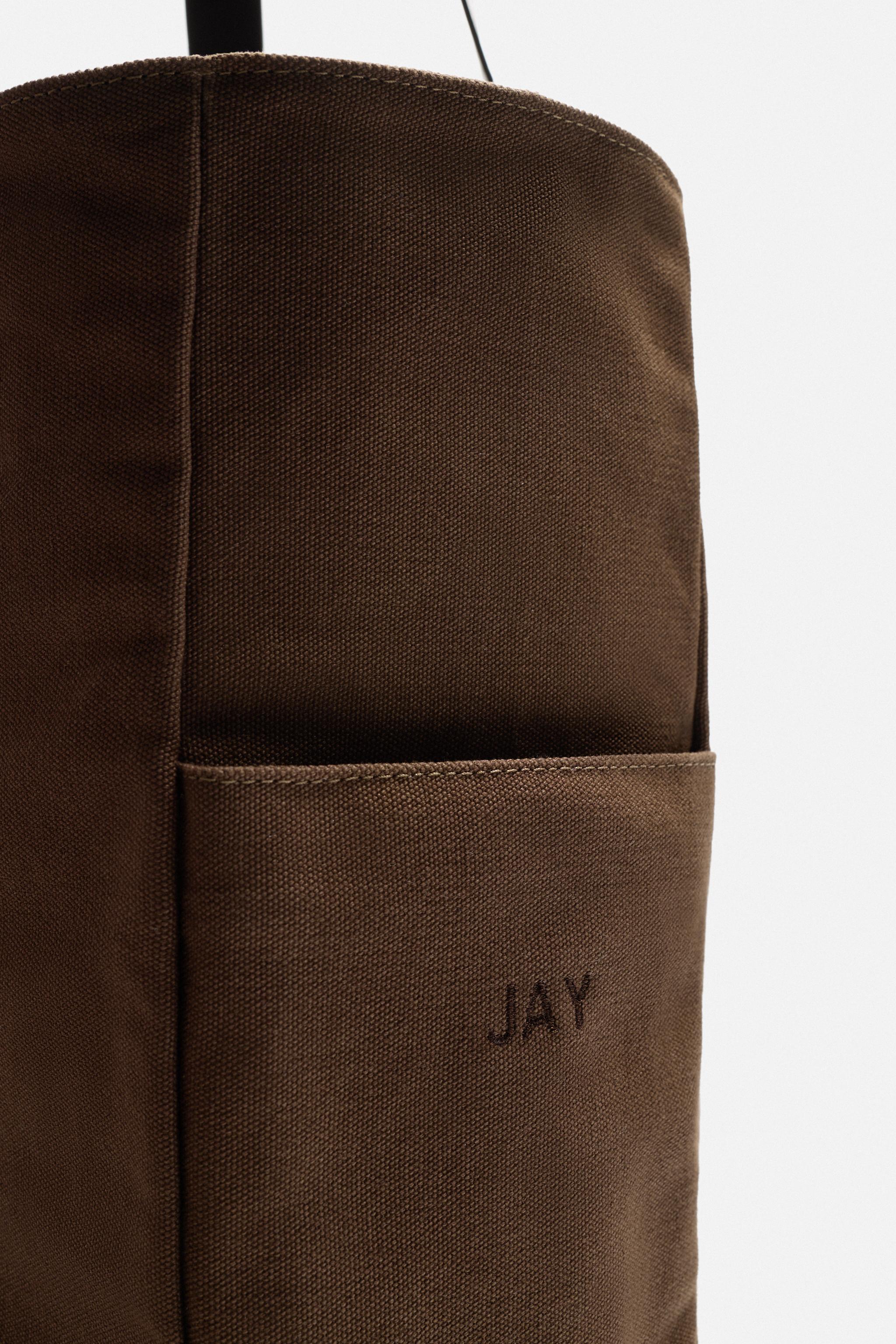 LEATHER AND FABRIC TOTE