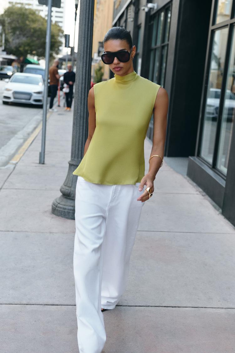 SATIN TIE TOP - Zara product image