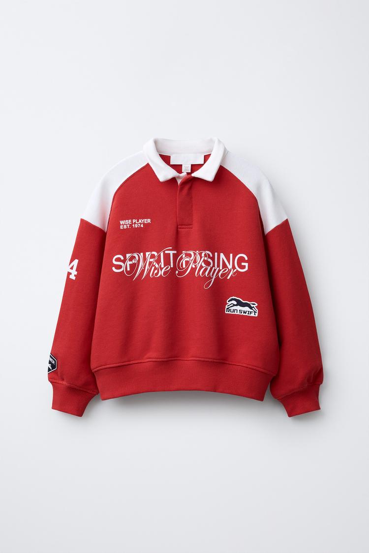 POLO SWEATSHIRT WITH HORSE PRINT - Zara product image