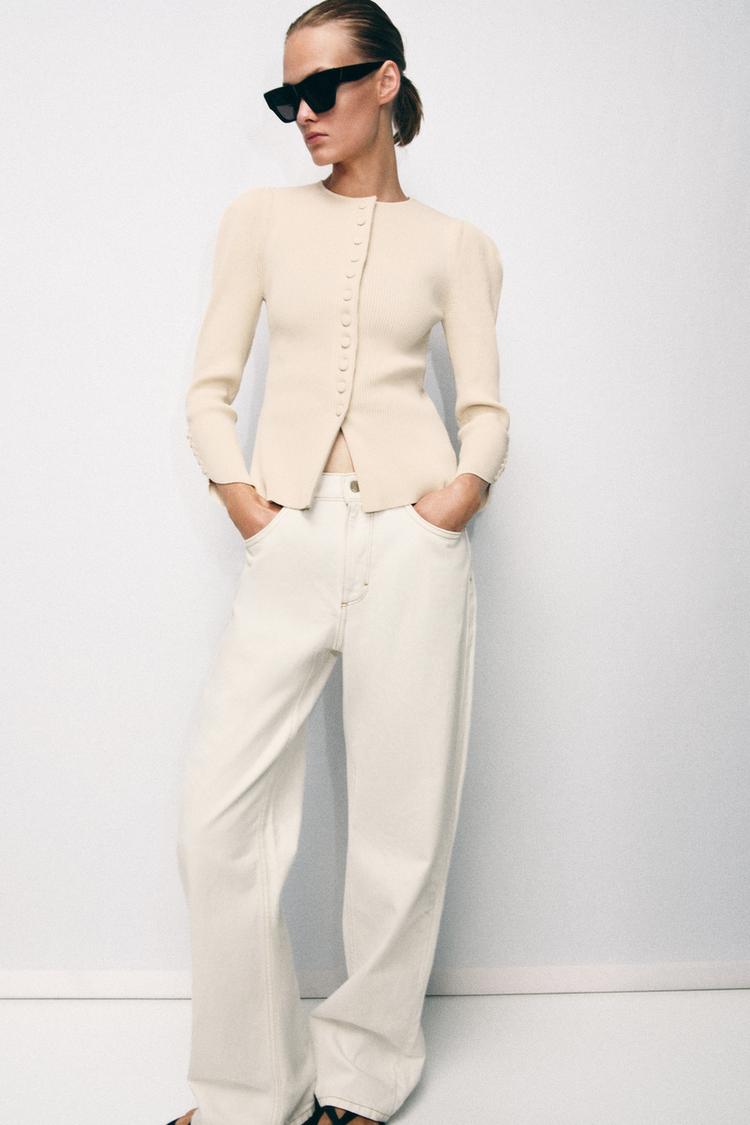 CARDIGAN WITH PUFF SLEEVES - Zara product image