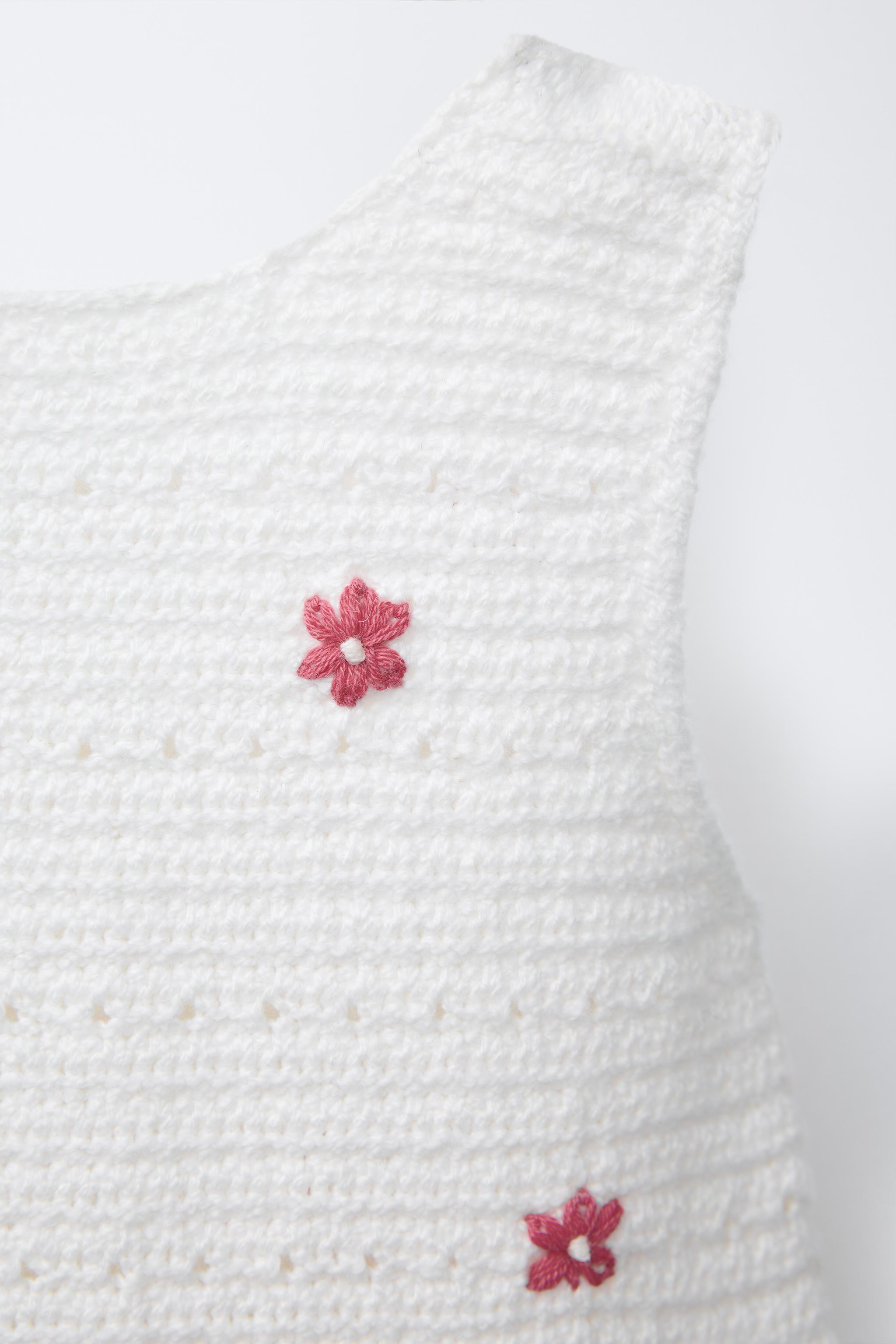 EMBROIDERED FLORAL KNIT ROMPER