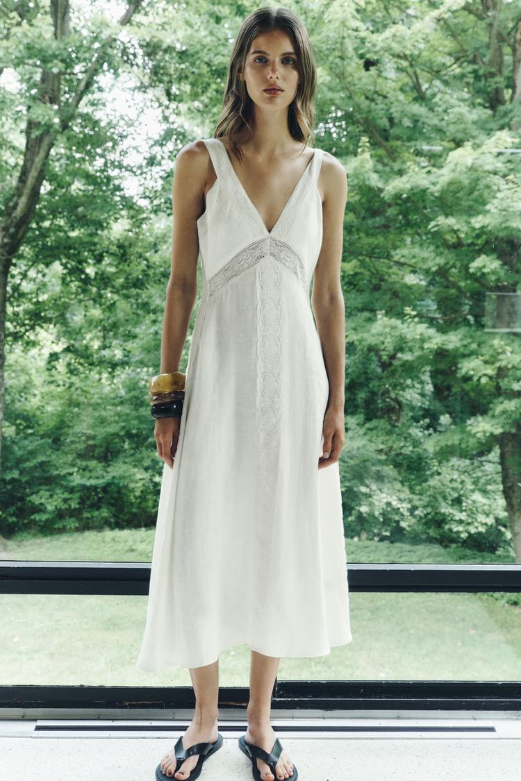 ZW COLLECTION 100% LINEN SLIP DRESS