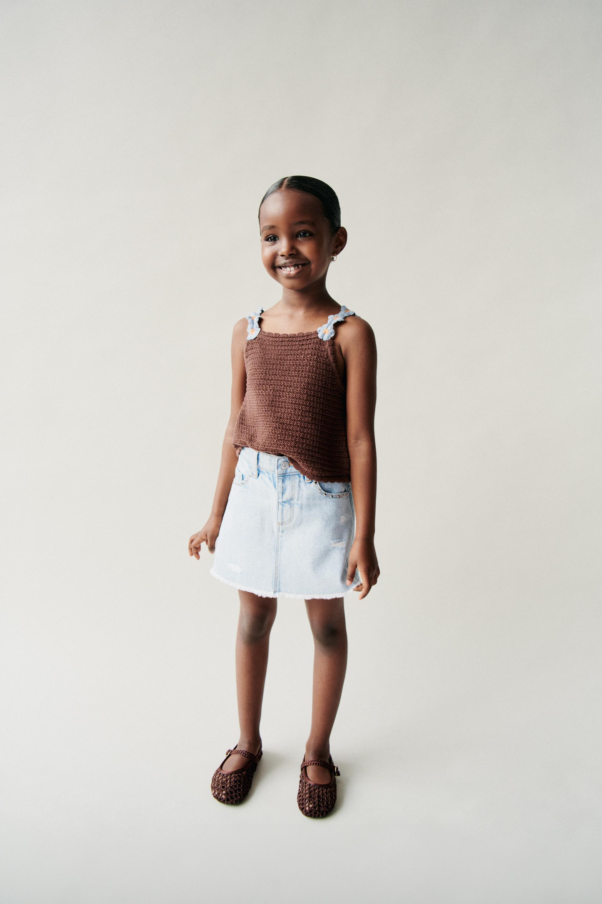 STUDDED DENIM SKIRT