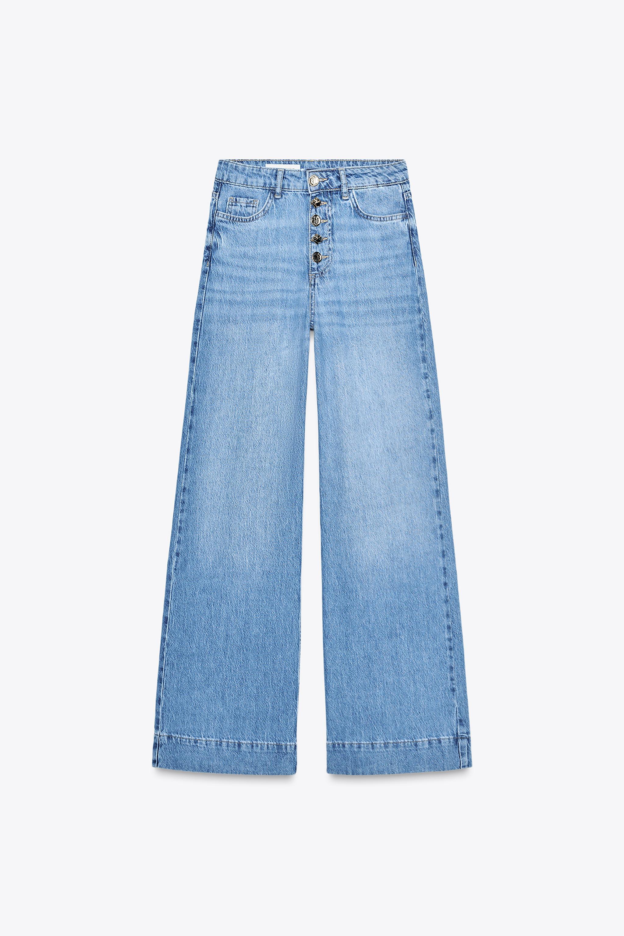Z1975 HIGH RISE WIDE LEG BUTTON JEANS