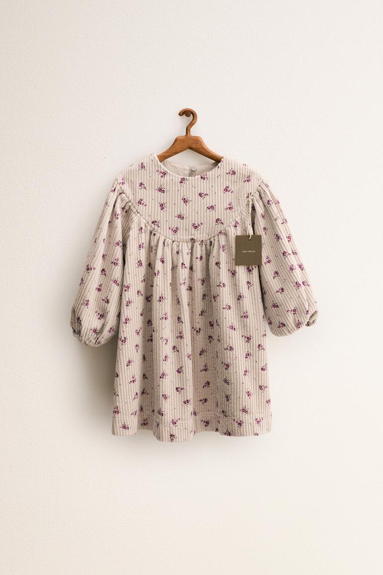 ZARA TIMELESS - FLORAL CORDUROY DRESS