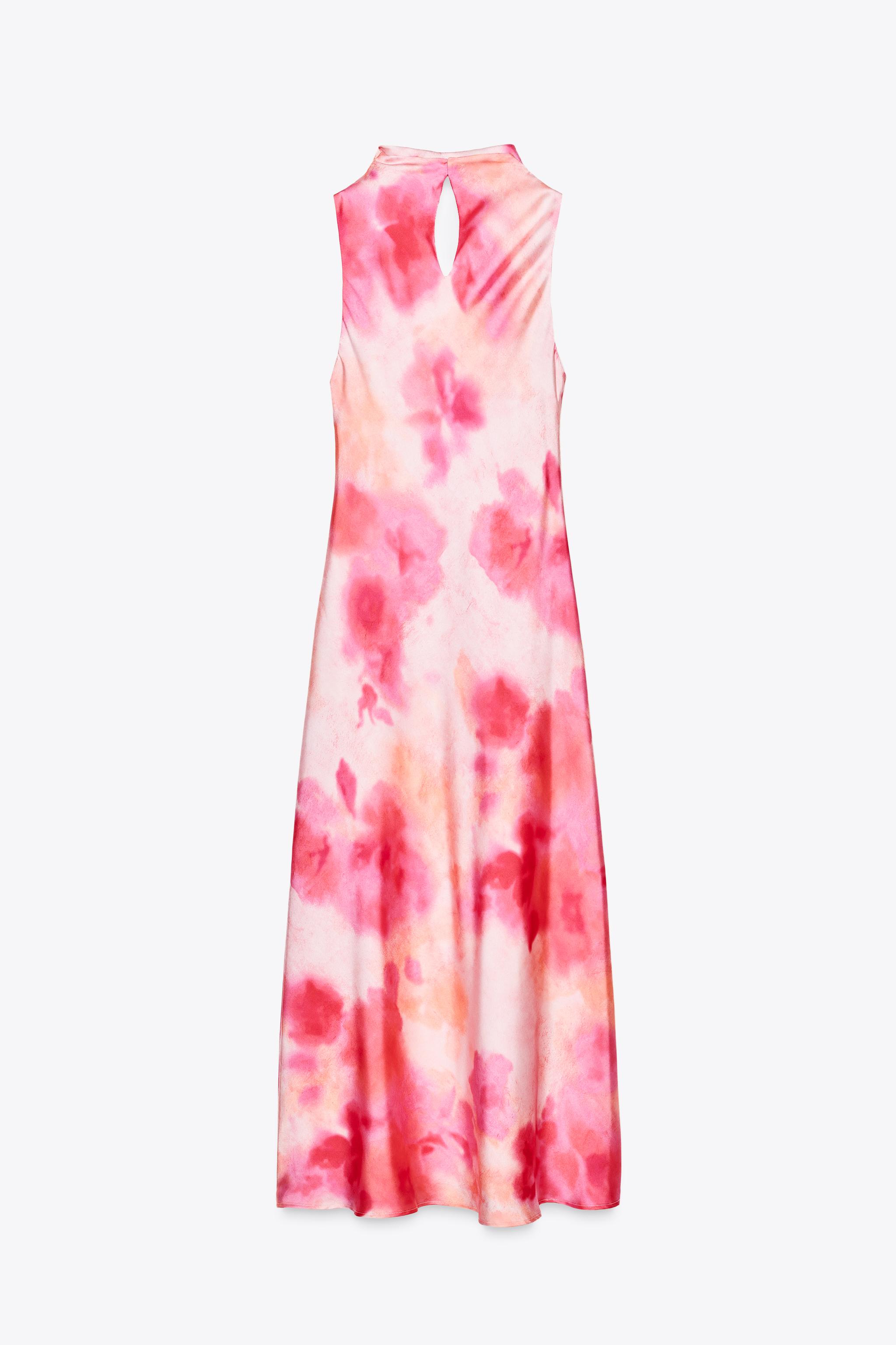 TIE-DYE SATIN MIDI DRESS