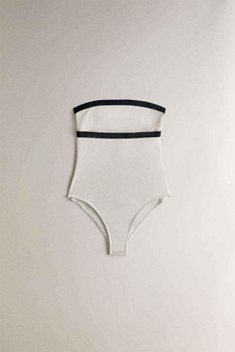 CONTRAST BAND BEACH SWIMSUIT - Zara product image