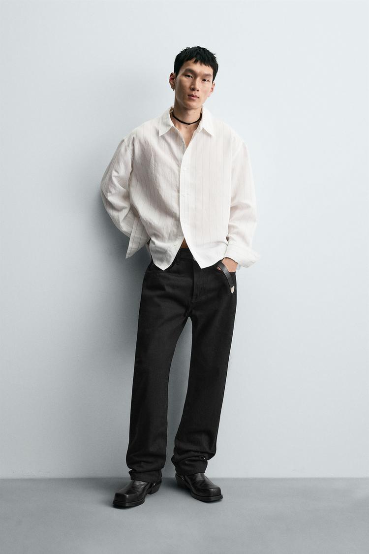 IRREGULAR STRIPE FLOWY SHIRT