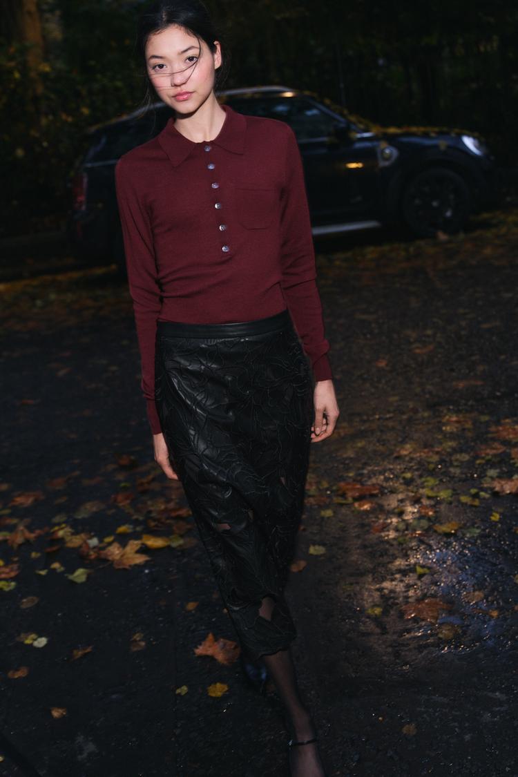 WOOL BLEND POLO SHIRT WITH POCKET - Zara product image