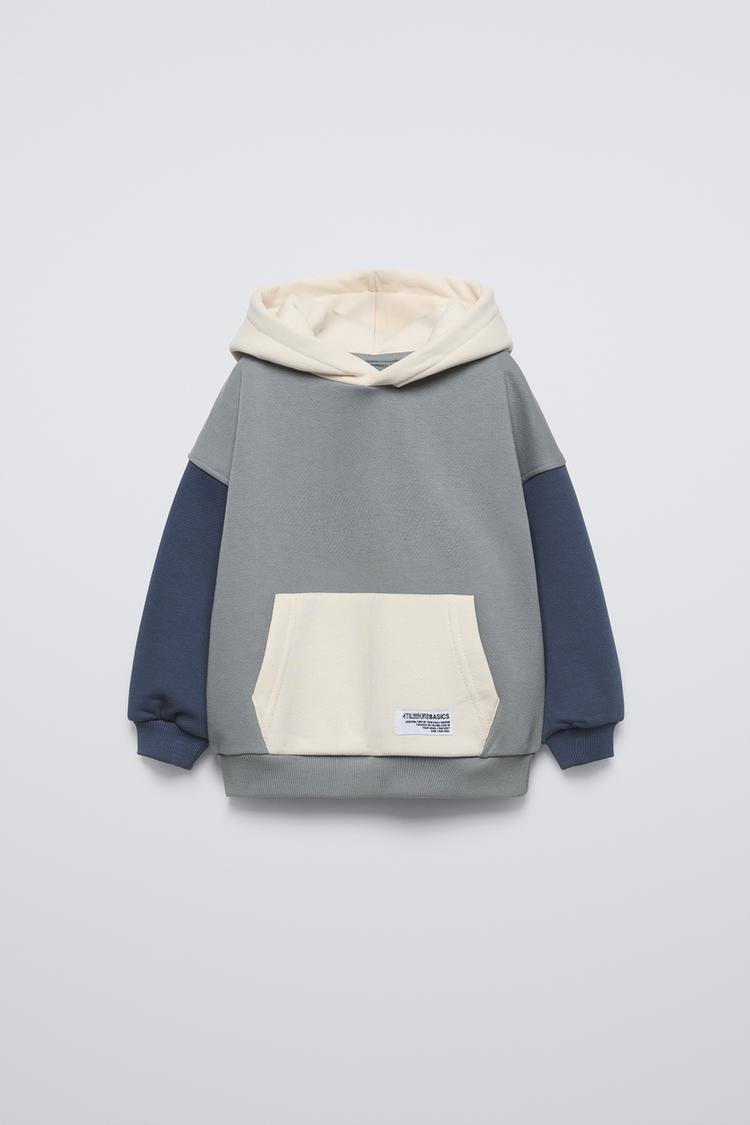 BLOCK COLOR HOODED SWEATSHIRT