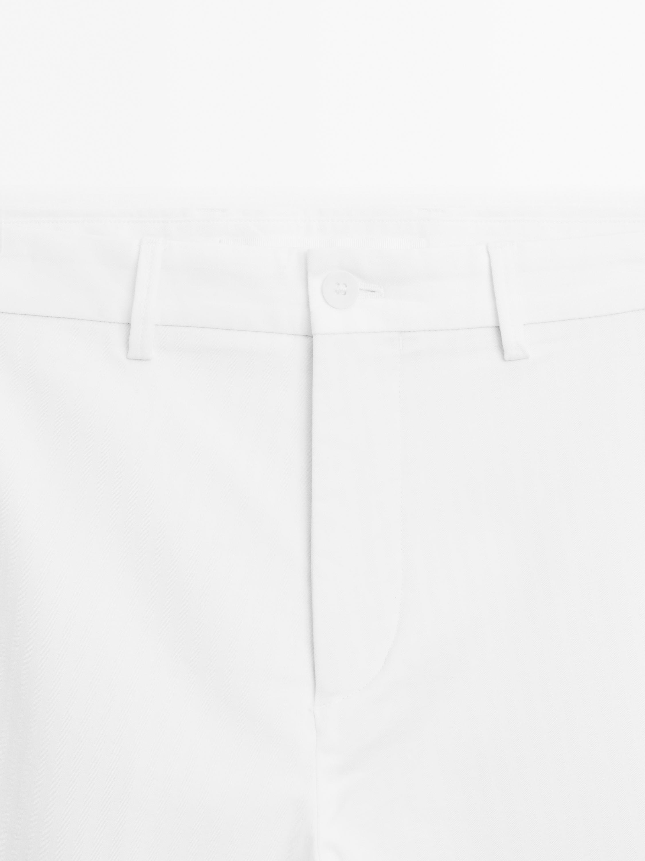Pantalon straight en coton mélangé