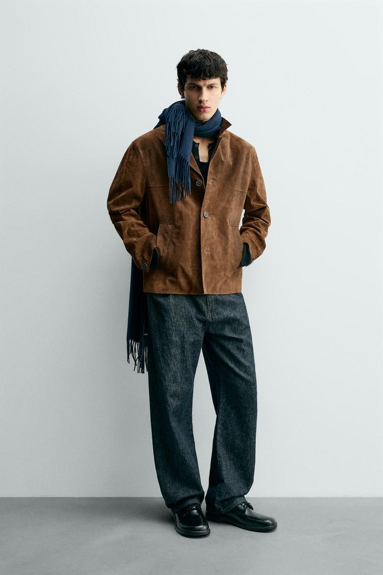 SUEDE LEATHER OVERSHIRT - Zara product image