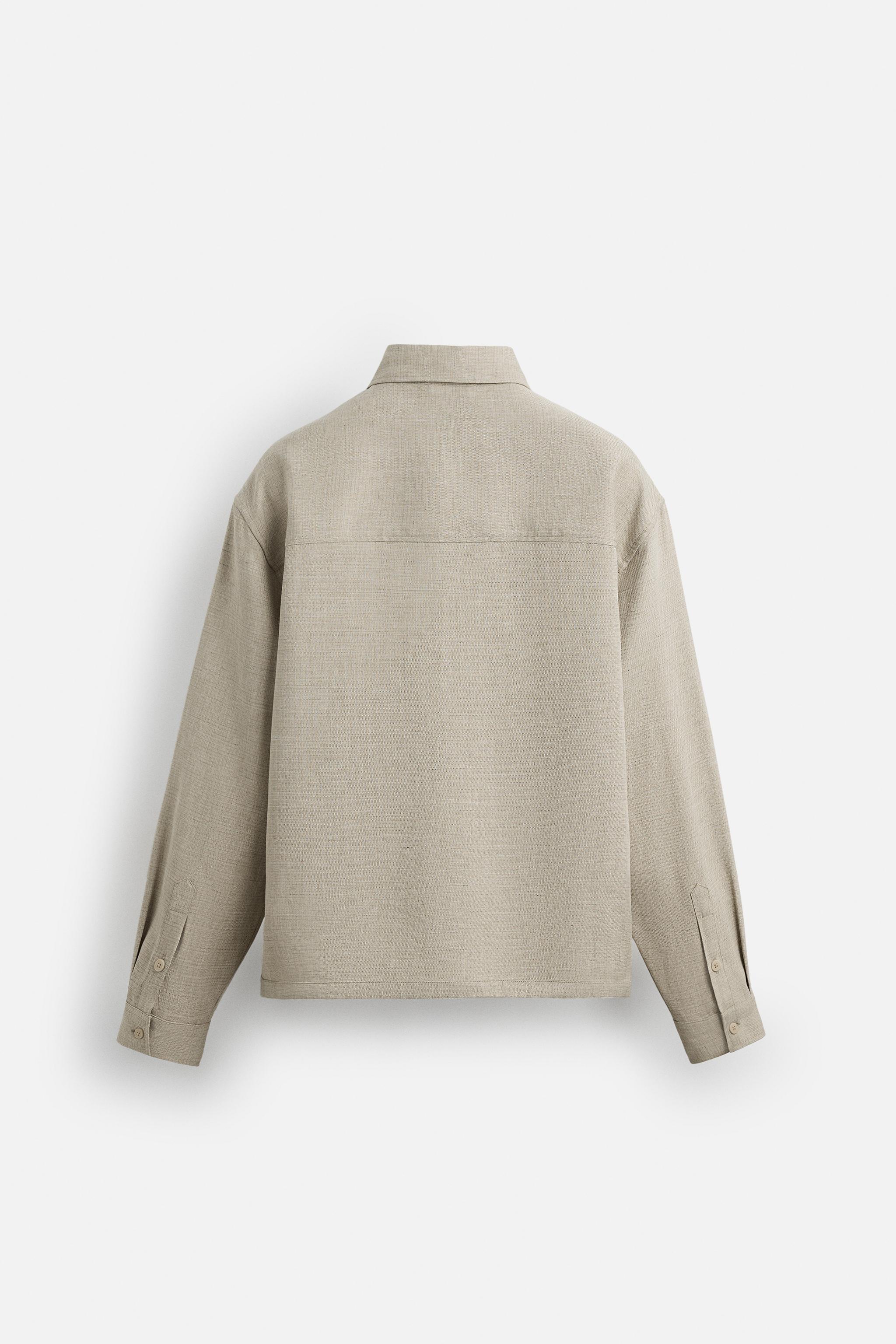 LINEN TEXTURED OVERSHIRT