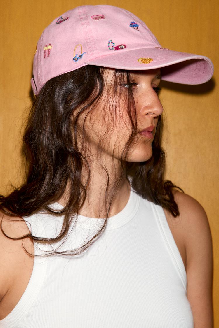 100% COTTON CONTRAST EMBROIDERY CAP