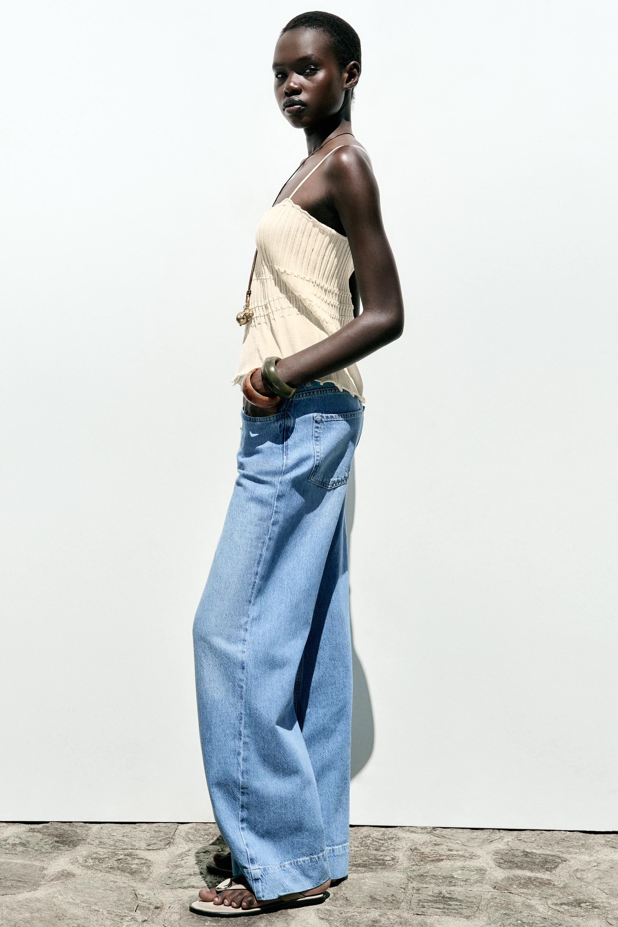 Z1975 HIGH RISE WIDE LEG BUTTON JEANS