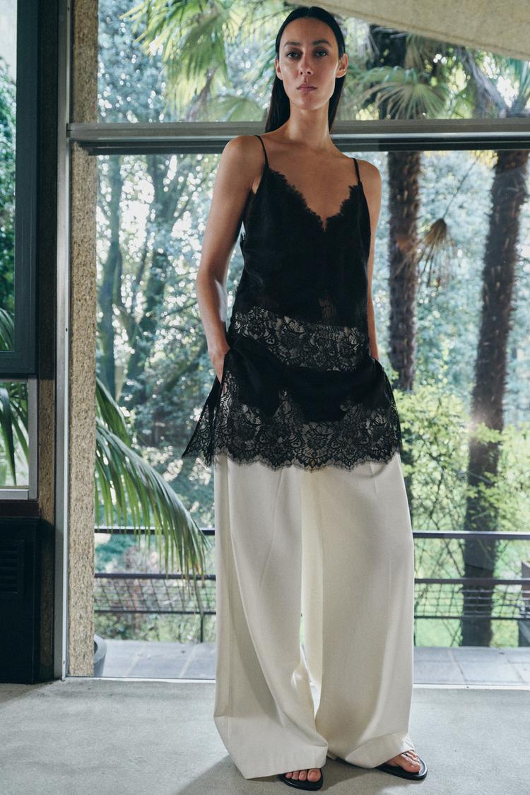 ZW COLLECTION LONG LACE TOP - Zara product image