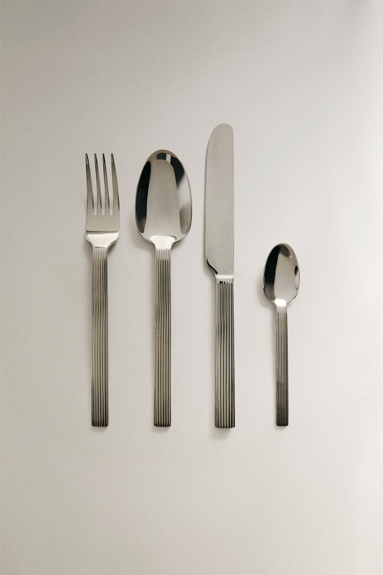 FLATWARE WITH GROOVED HANDLE - Zara product image