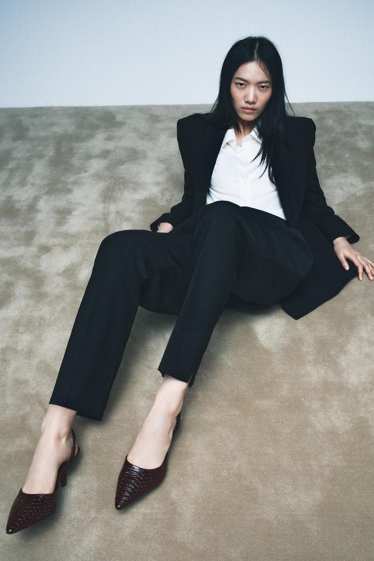 LIMITED EDITION LEATHER SLINGBACK HEELS - Zara product image