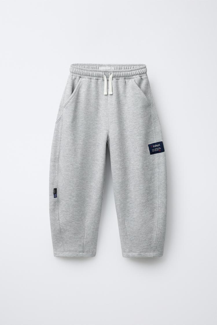 BARREL PLUSH PANTS WITH LABEL - Zara product image