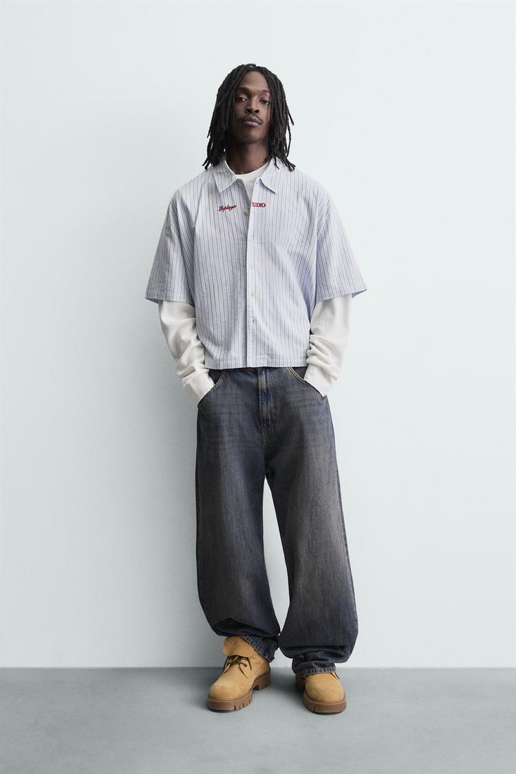 DOUBLE EFFECT SLEEVE STRIPED SHIRT - Zara product image