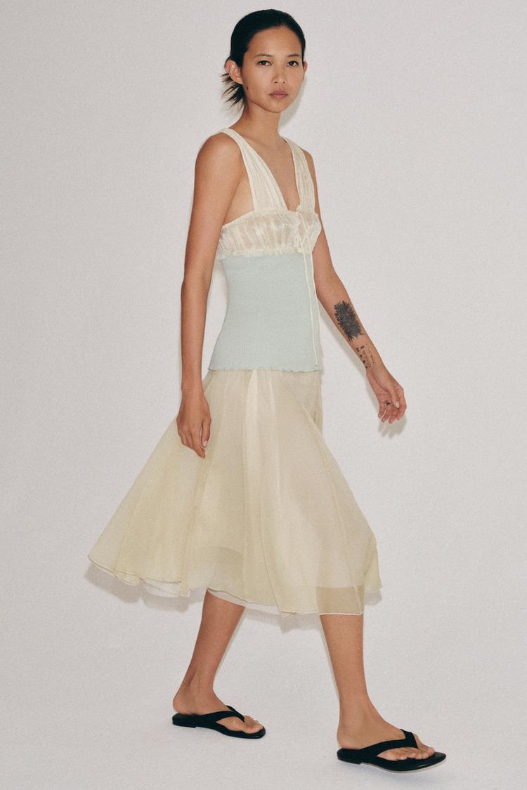 COMBINATION MIDI SKIRT - Zara product image