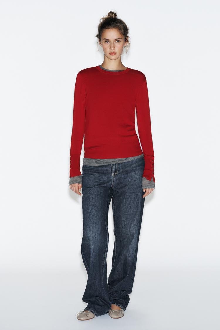 BASIC PLAIN KNIT SWEATER
