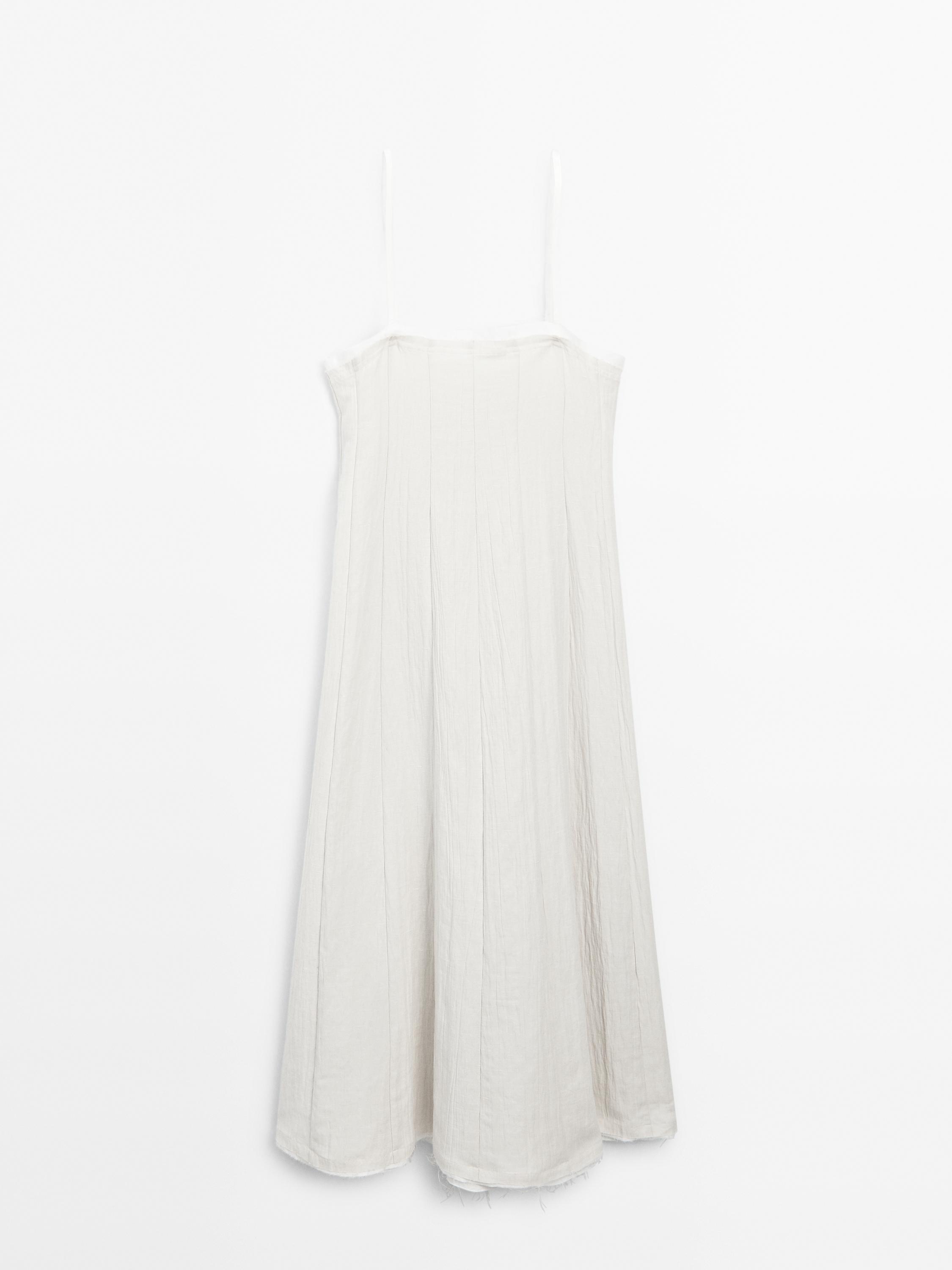 Textured double fabric midi dress