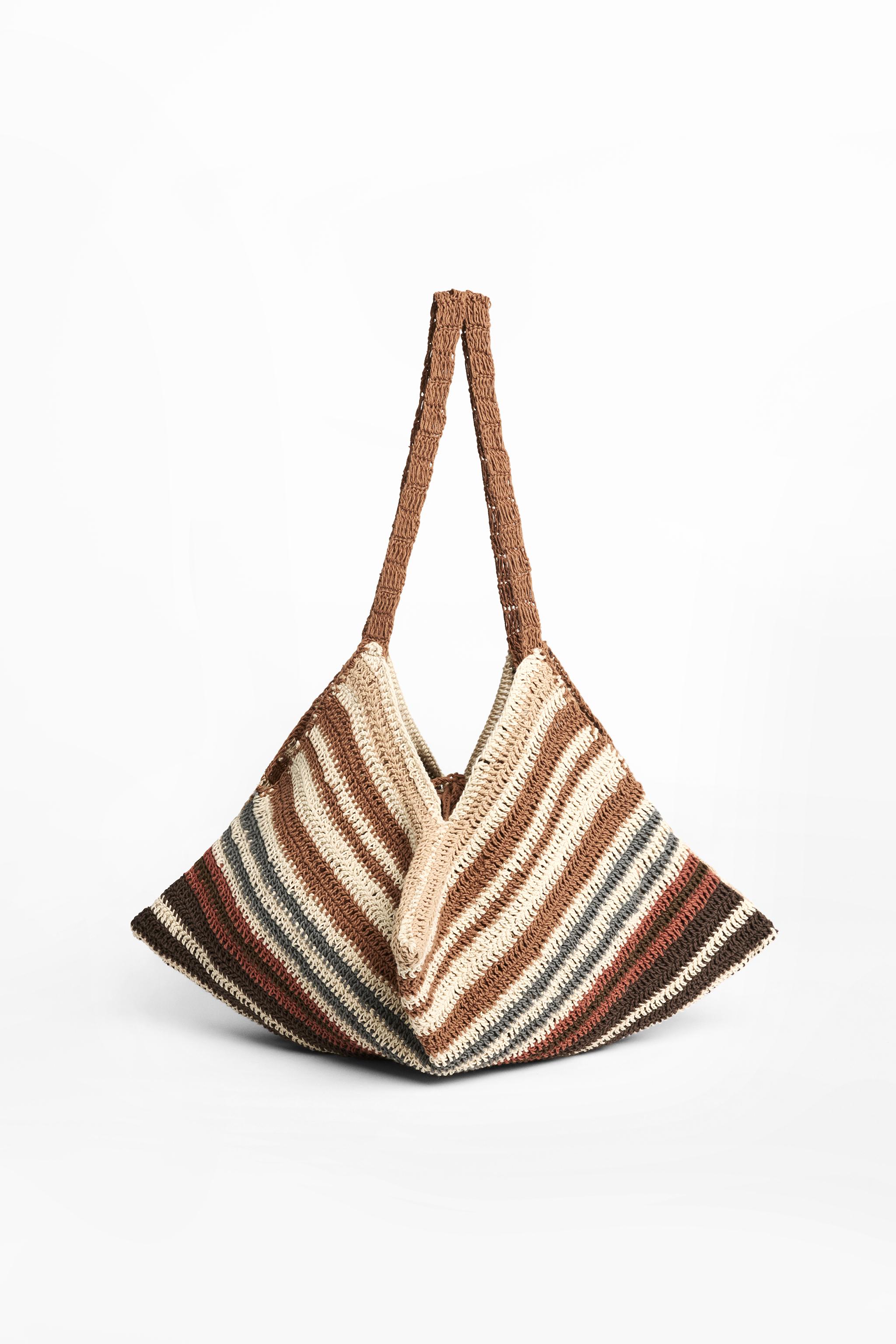 CROCHET-EFFECT SHOULDER BAG