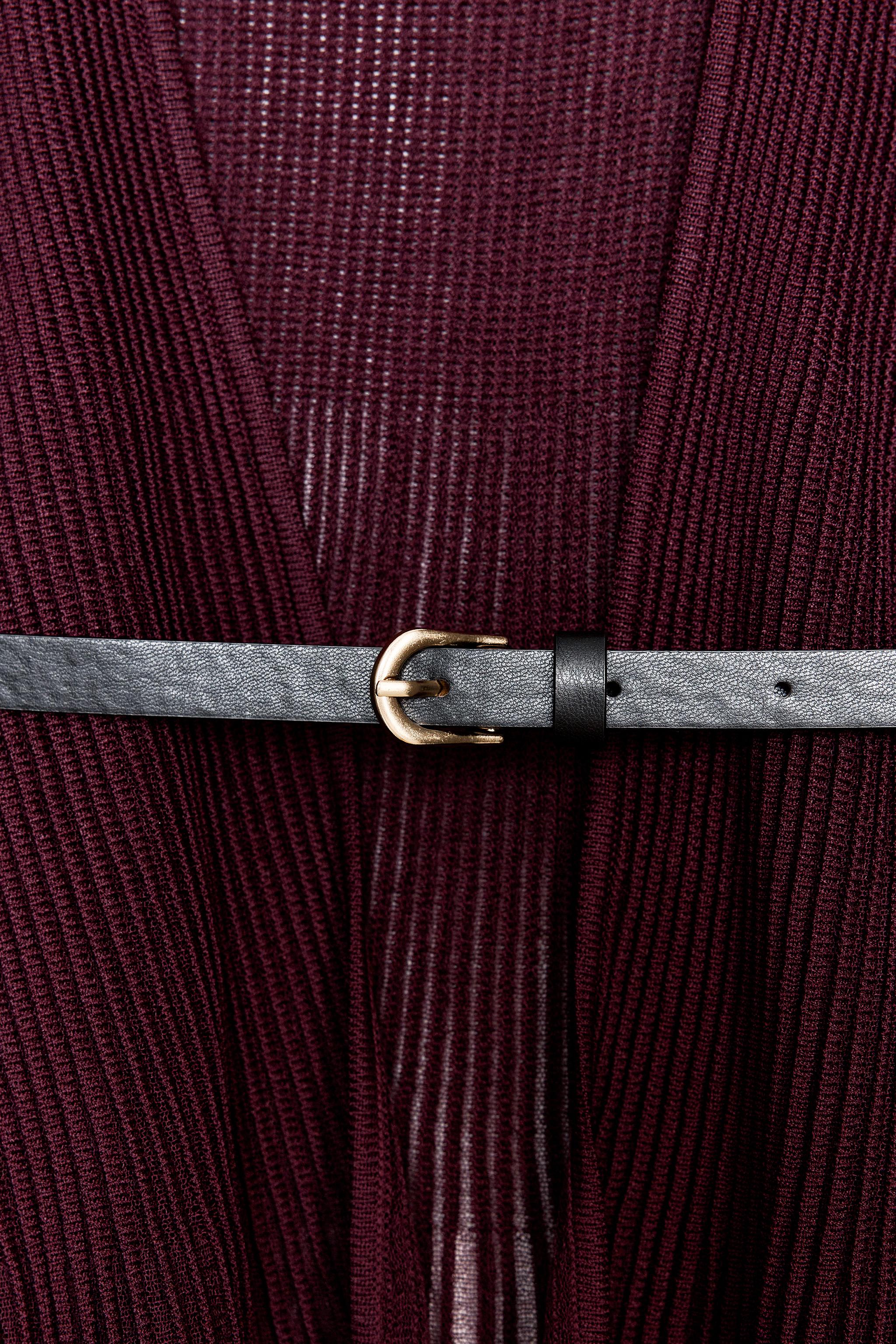RIB KNIT CARDIGAN WITH BELT