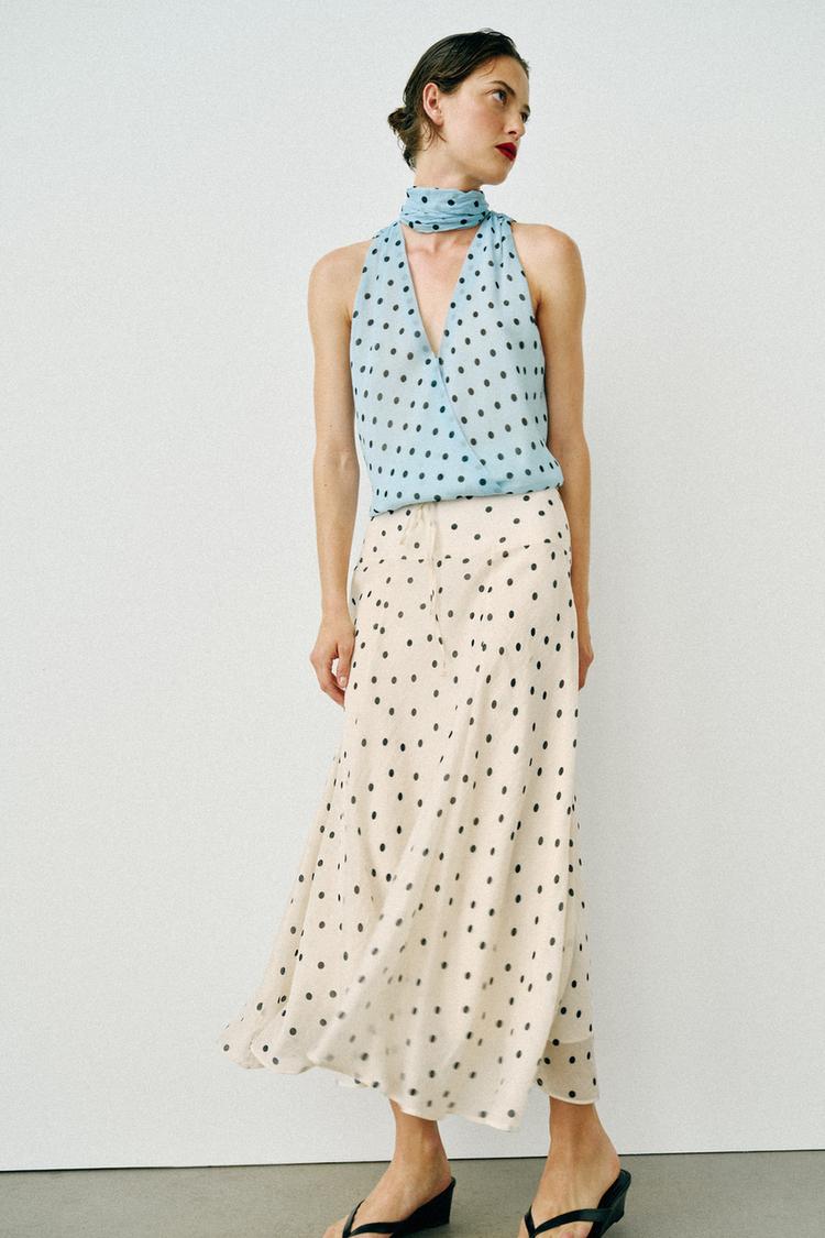 POLKA DOT MIDI SKIRT - Zara product image